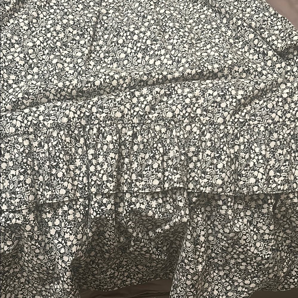 Black and White A-Line Pleated Skirt